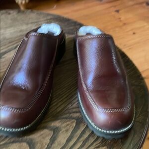 Rockport Brown Leather Mules Refined Casual Footwear